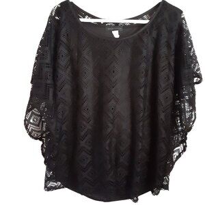 VTG American City Wear Blouse 2X (Fits like XL) Lace Lined Pullover Fairy Goth